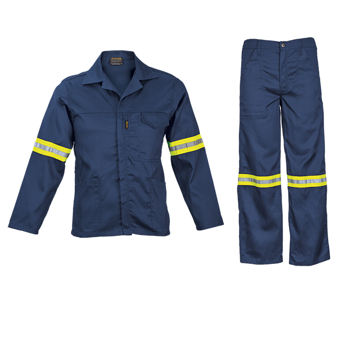 Barron Supreme Poly Cotton Conti Suit with Reflective - Navy