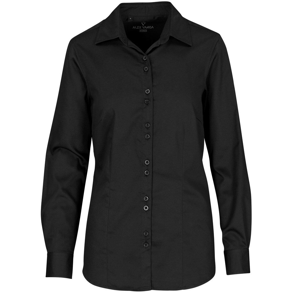 Ladies Long Sleeve Alex Varga Opus Stretch Shirt - BLACK