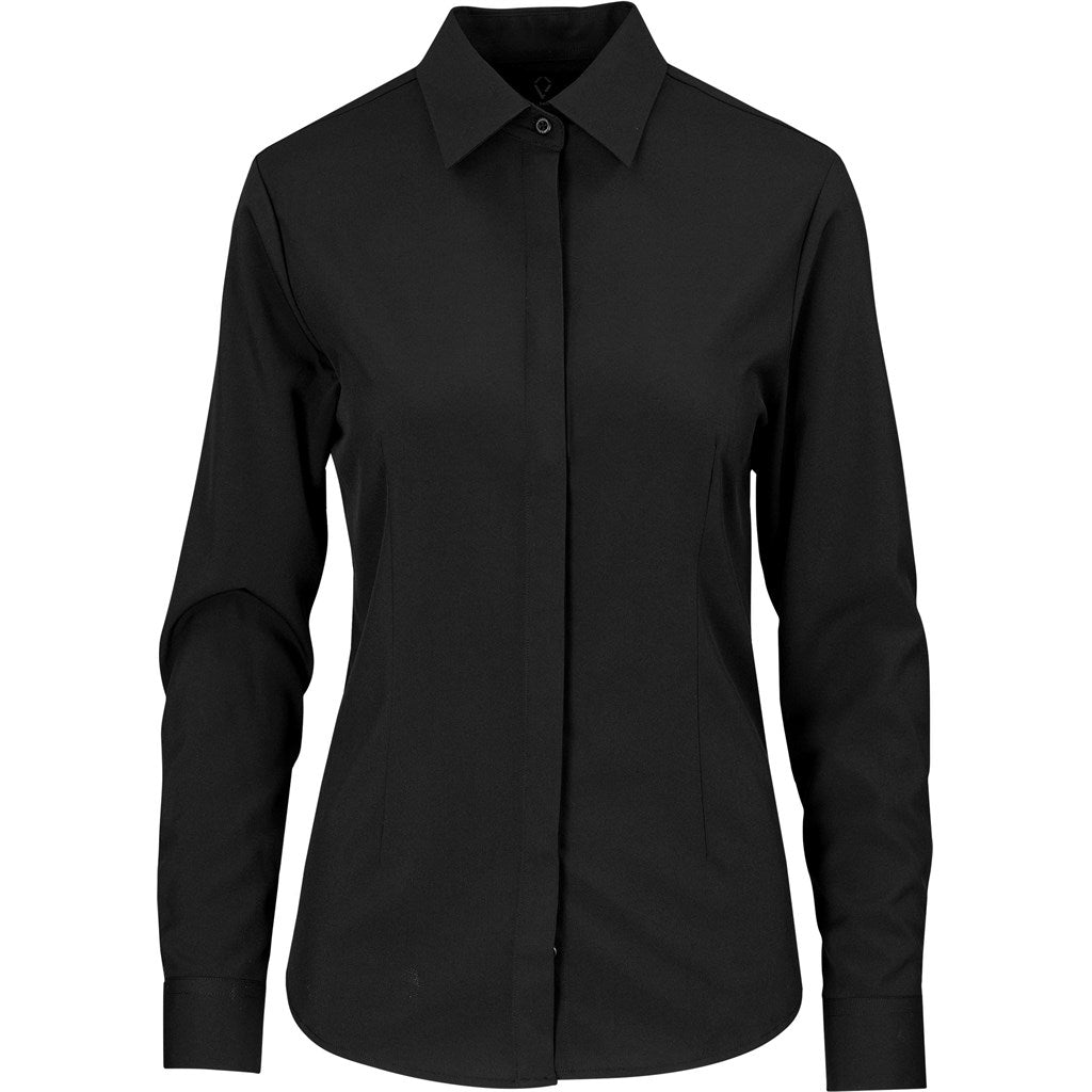 Ladies Long Sleeve Alex Varga Sorrento Shirt - BLACK