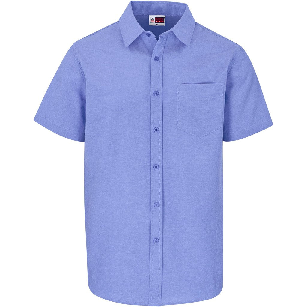 Mens Short Sleeve Oxford Shirt - SKY BLUE