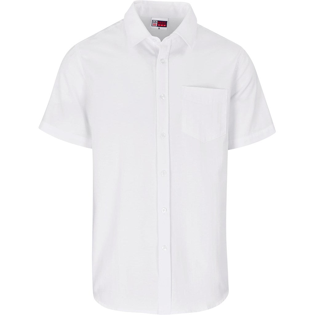 Mens Short Sleeve Oxford Shirt - WHITE