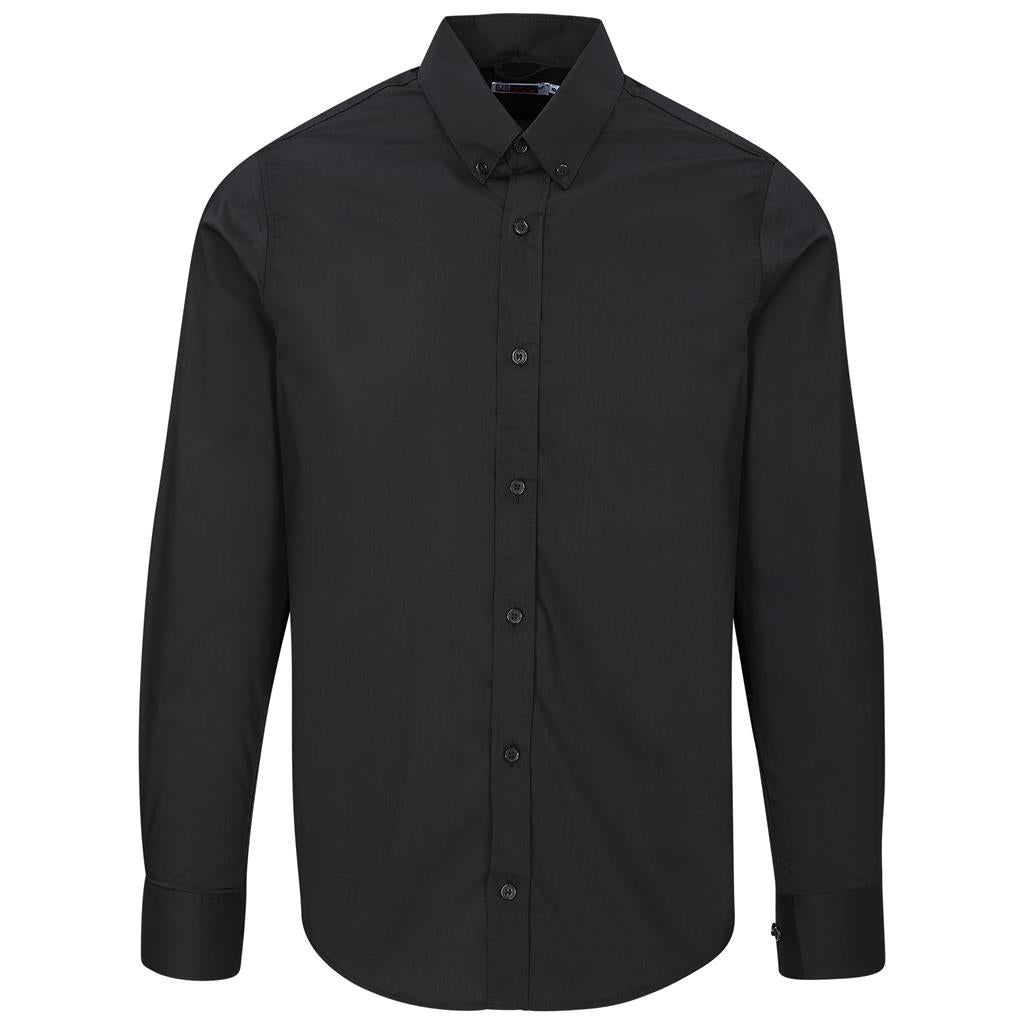 Mens Long Sleeve Sheffield Stretch Shirt - BLACK