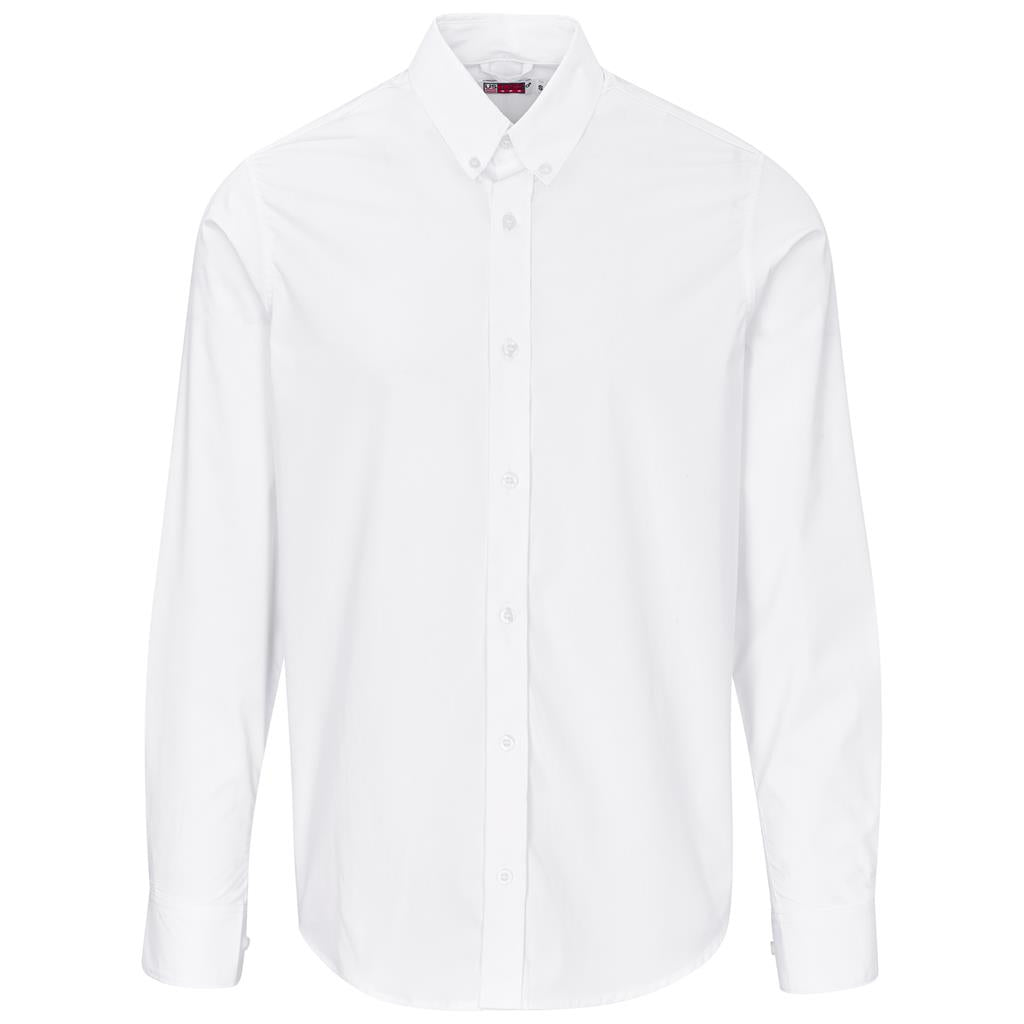 Mens Long Sleeve Sheffield Stretch Shirt - WHITE