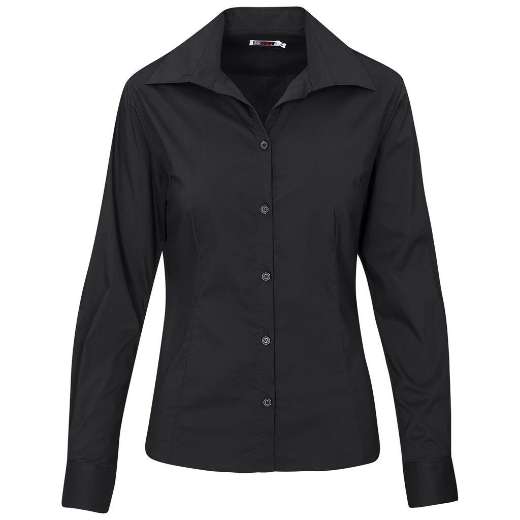 Ladies Long Sleeve Sheffield Stretch Shirt - BLACK
