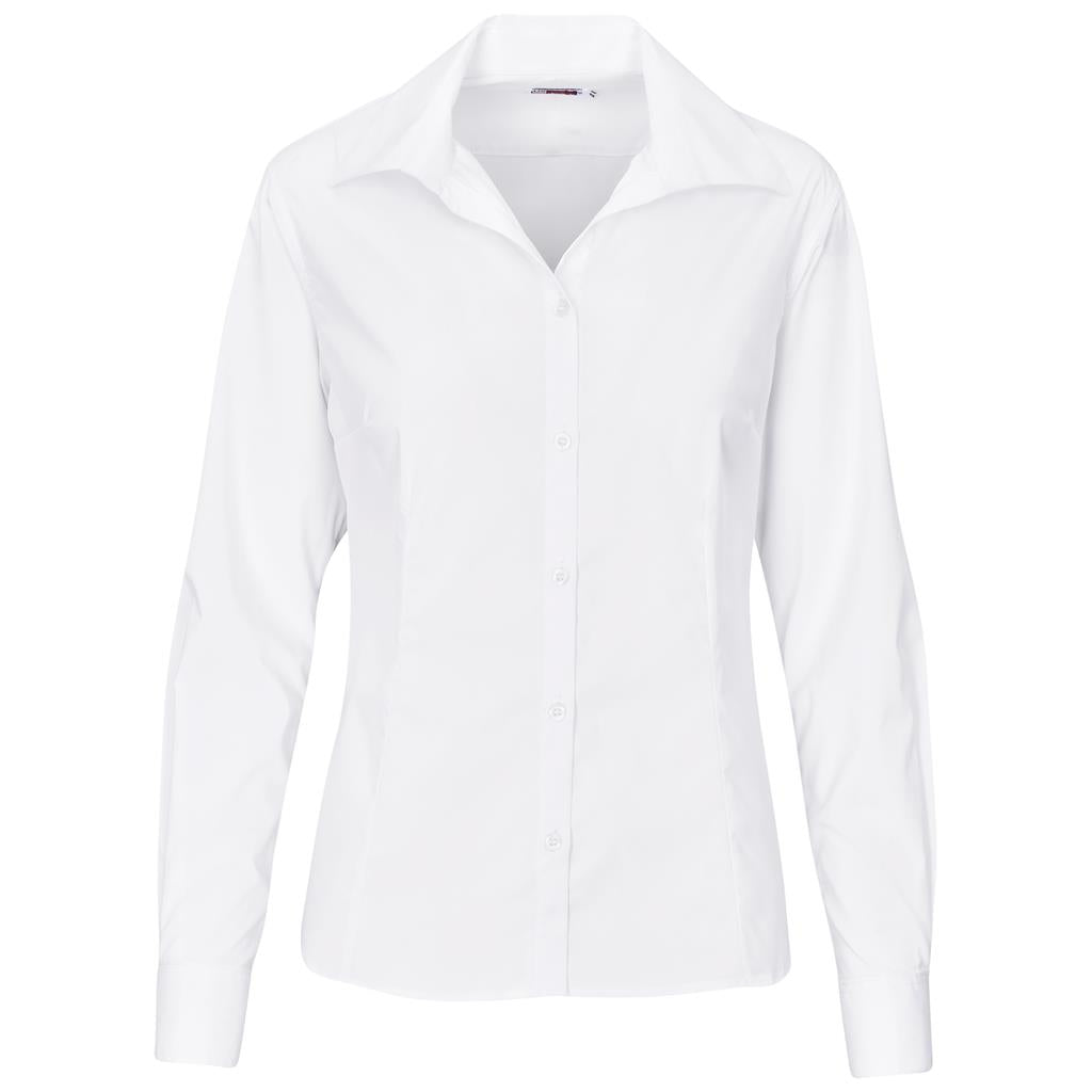 Ladies Long Sleeve Sheffield Stretch Shirt - WHITE