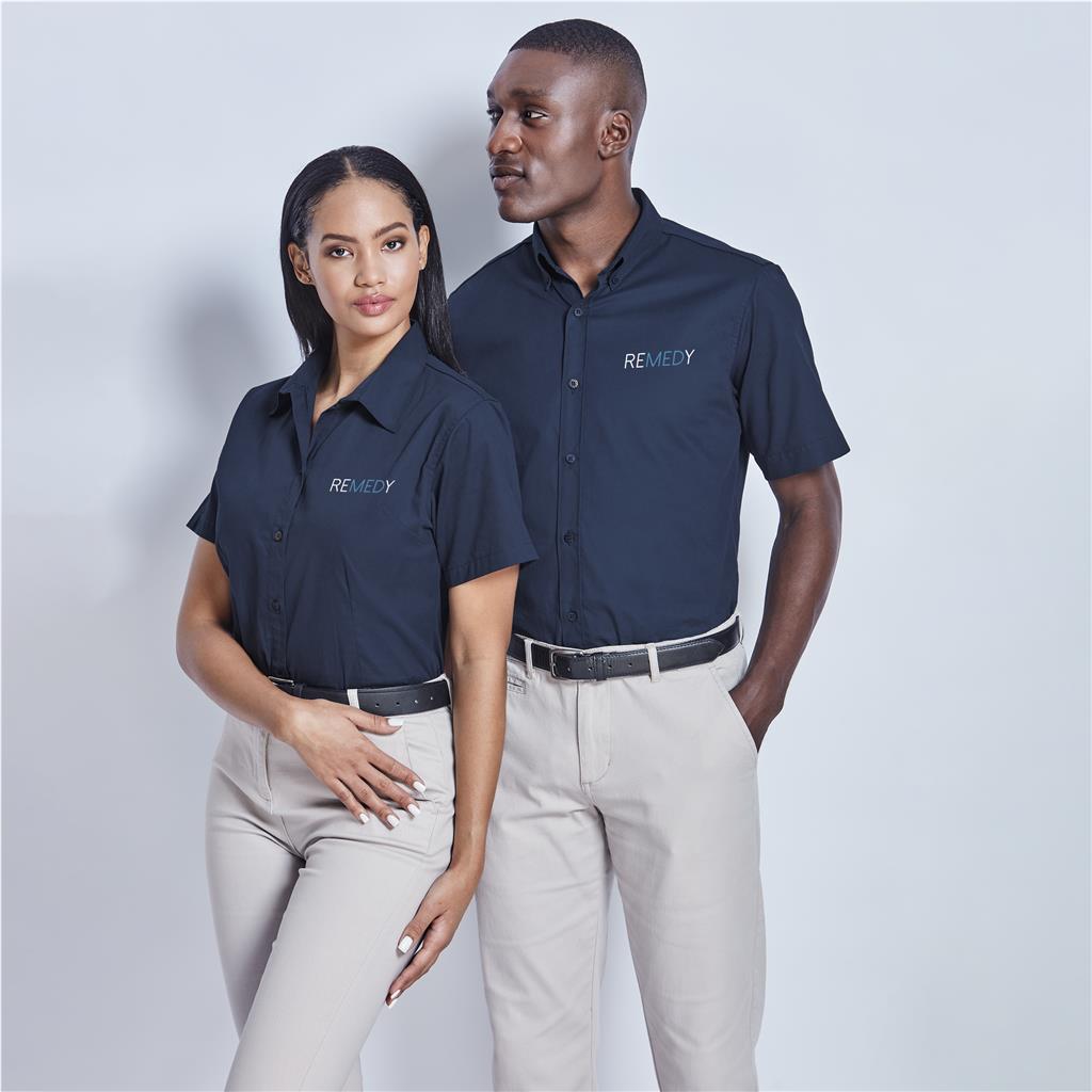 Mens Short Sleeve Brushed Cotton Twill Moderna Shirt