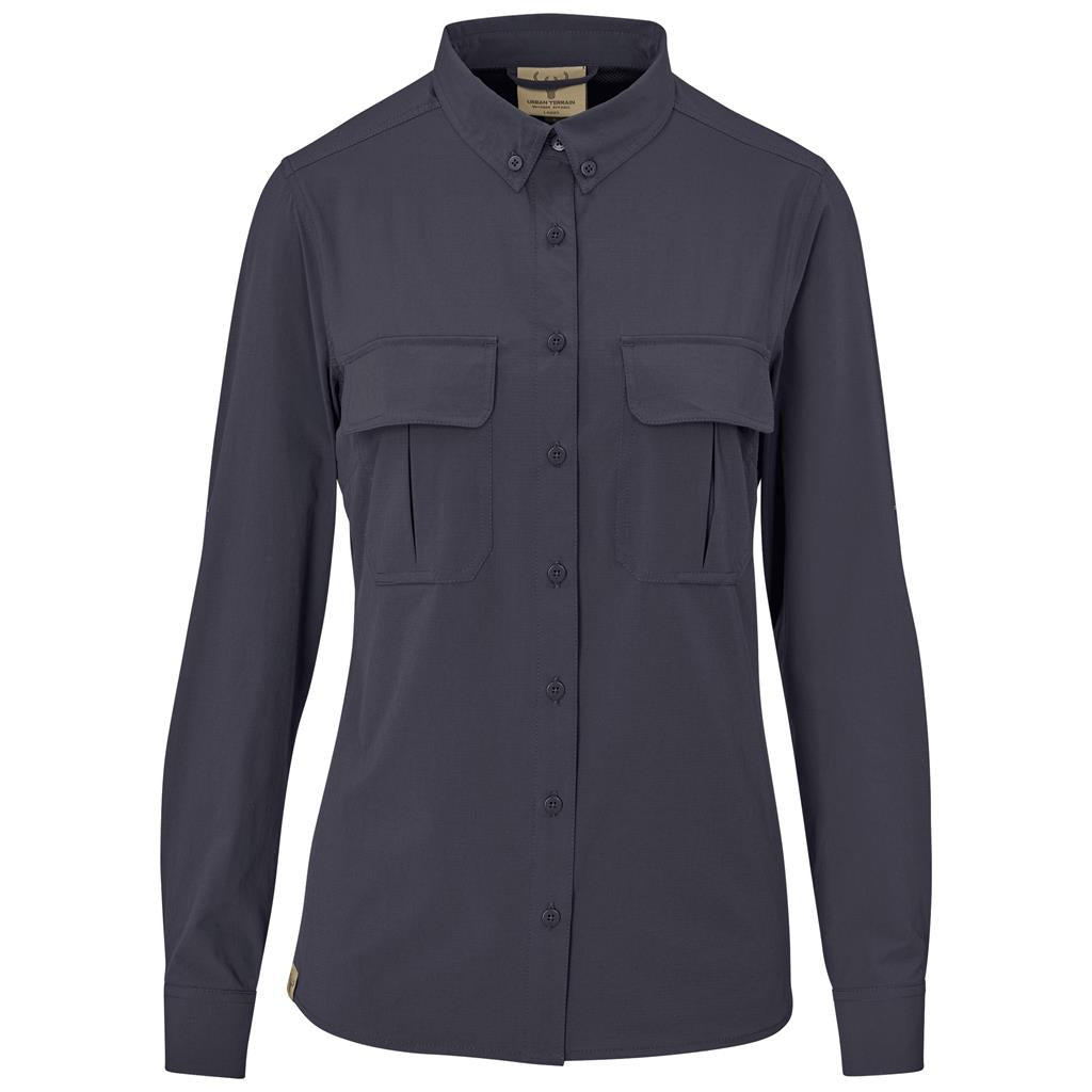 Ladies Long Sleeve Amatola Shirt - CHARCOAL