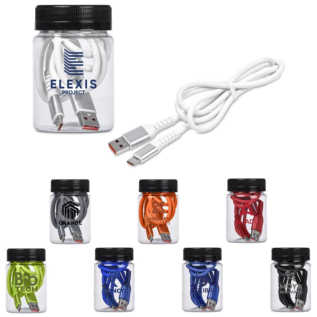 Altitude Capsit Fast Charge A2C Cable in Jar