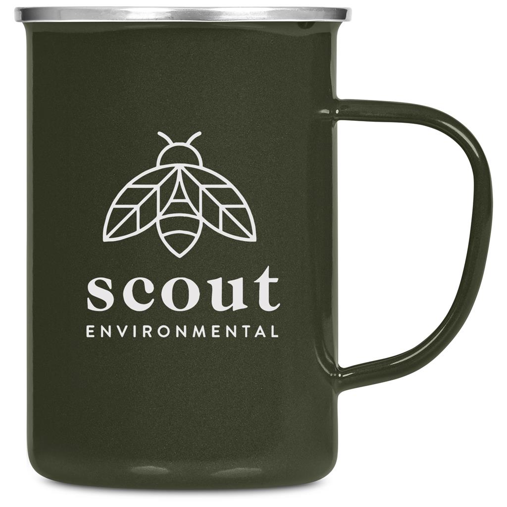 Andy Cartwright Satara Enamel Coffee Mug – 600ml - OLIVE