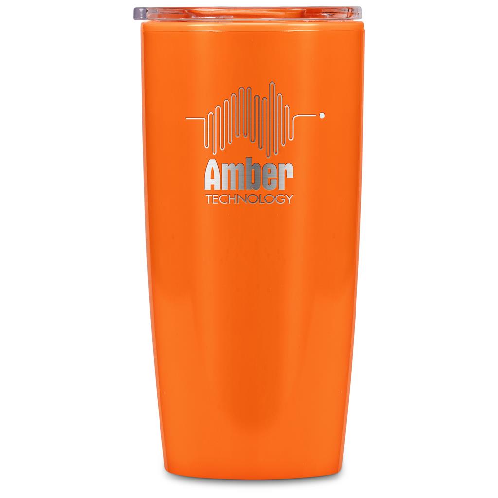 Altitude Daytona Plastic 2-in-1 Double-Wall Tumbler & Straw - 600ml - ORANGE
