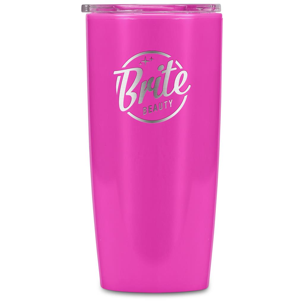 Altitude Daytona Plastic 2-in-1 Double-Wall Tumbler & Straw - 600ml - PINK