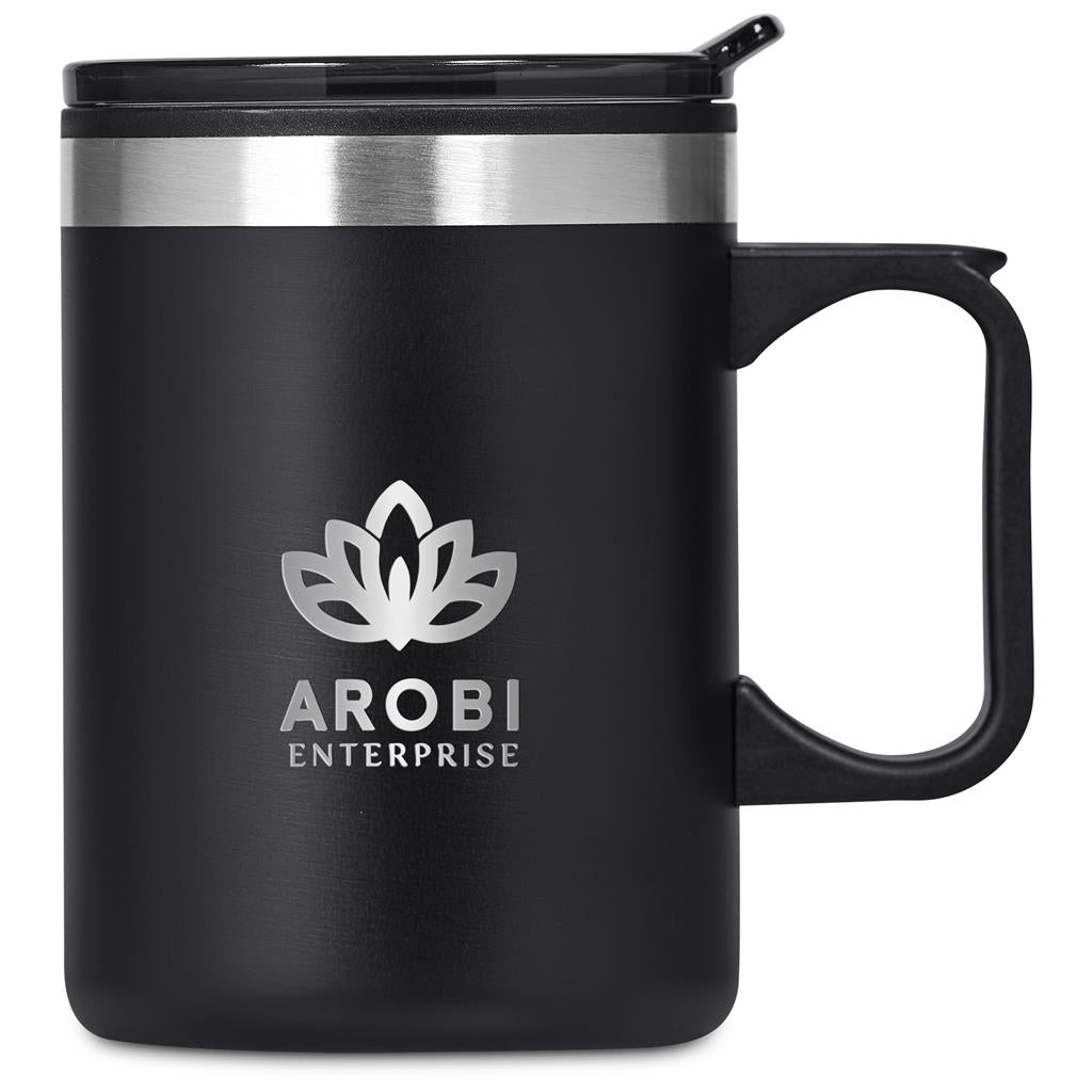 Kooshty Angelo Stainless Steel & Plastic Double-Wall Mug – 360ml - BLACK