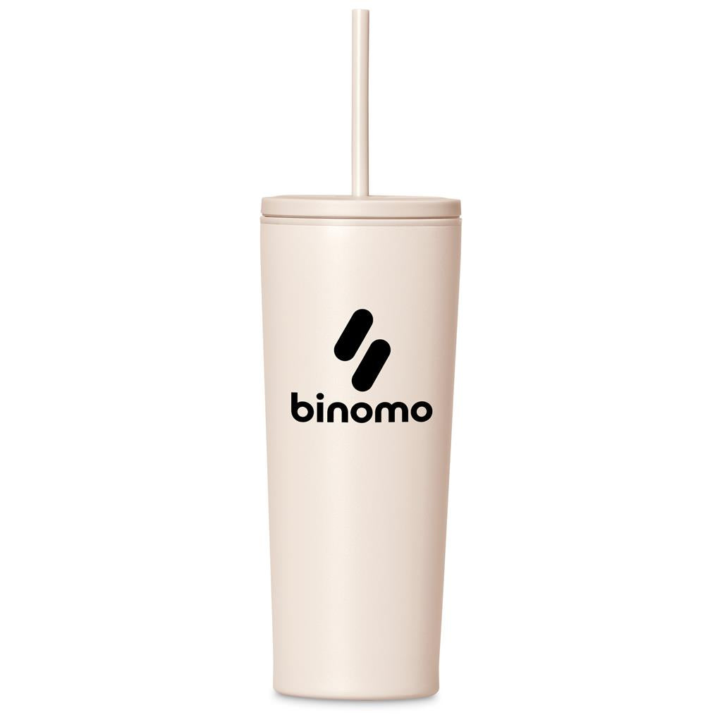 Kooshty Concorde Stainless Steel & Plastic Double-Wall Tumbler & Straw - 720ml - CREAM