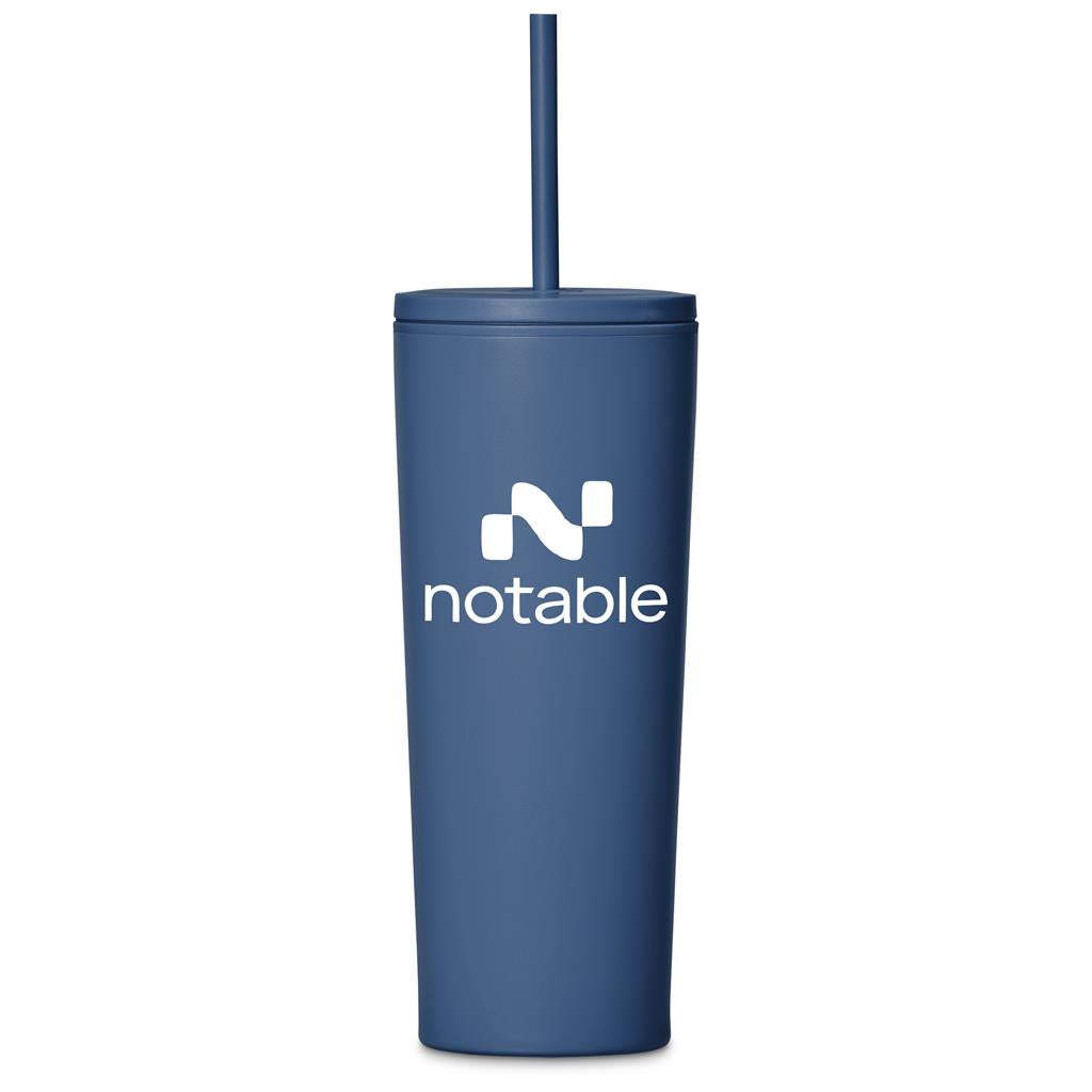 Kooshty Concorde Stainless Steel & Plastic Double-Wall Tumbler & Straw - 720ml - NEW BLUE