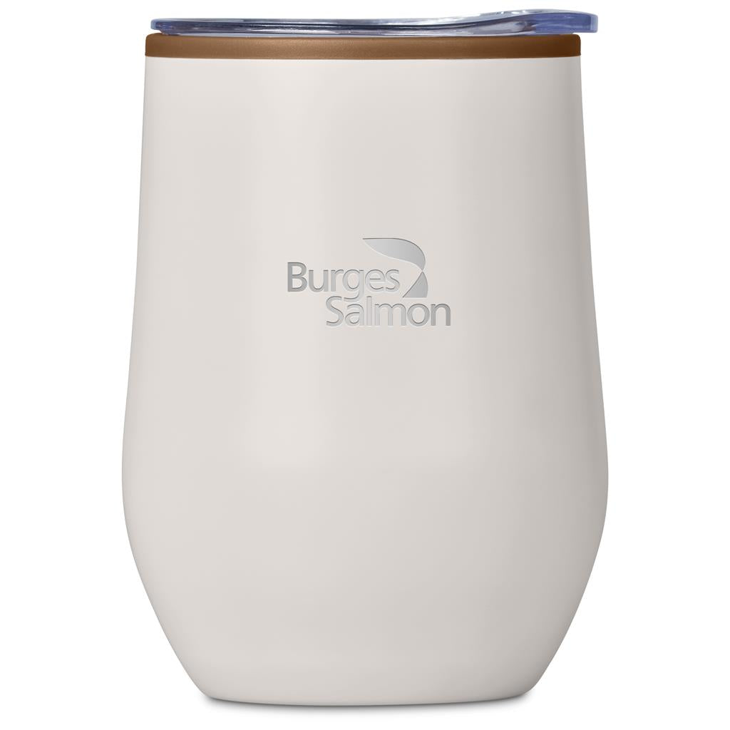 Serendipio Ovolo Stainless Steel & Plastic Double-Wall Tumbler – 350ml - CREAM