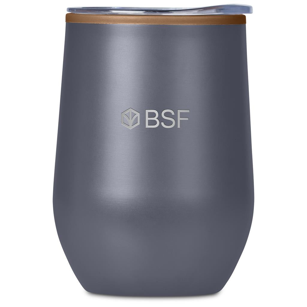 Serendipio Ovolo Stainless Steel & Plastic Double-Wall Tumbler – 350ml - DARK GREY