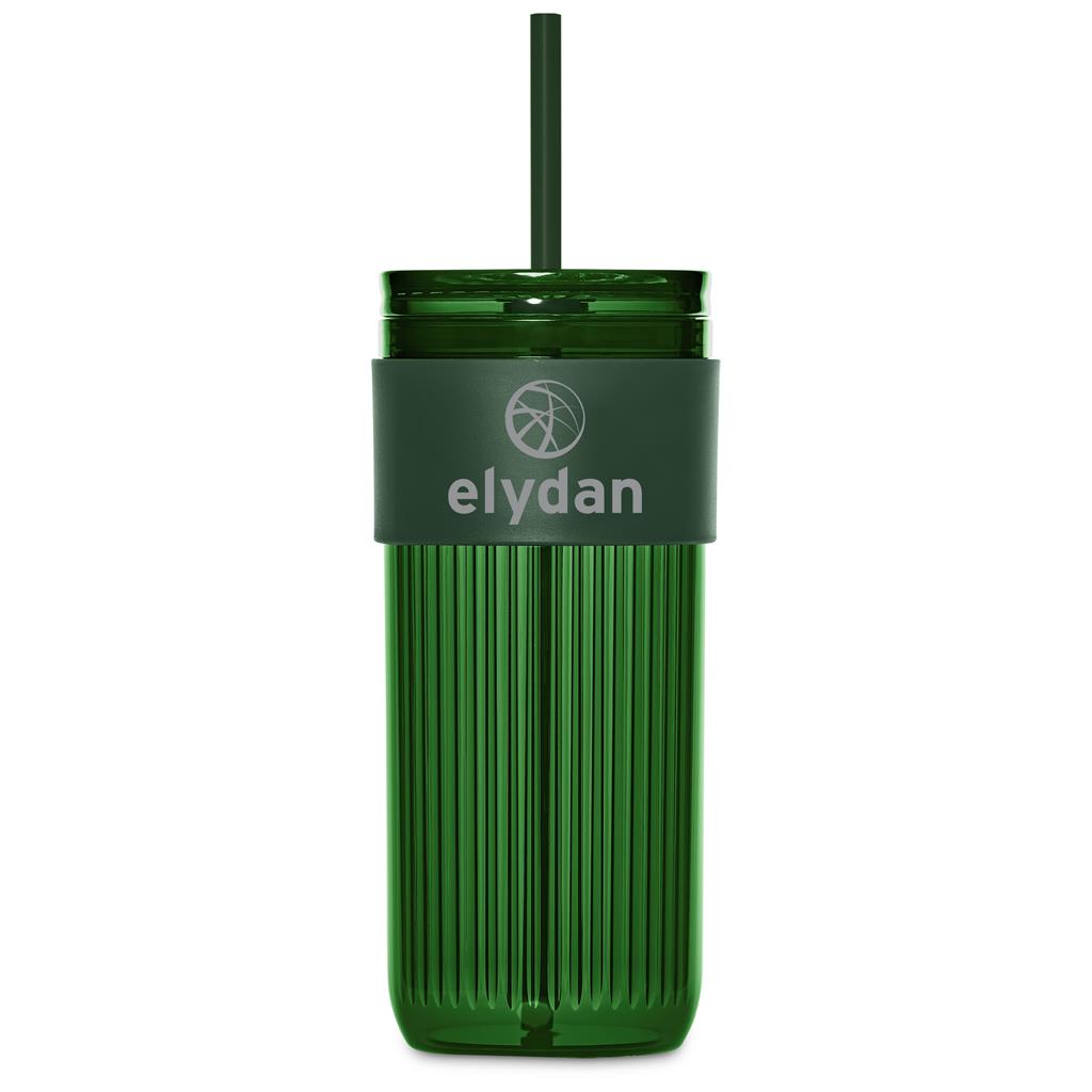 Serendipio Mayfair Plastic Tumbler & Straw – 650ml - DARK GREEN