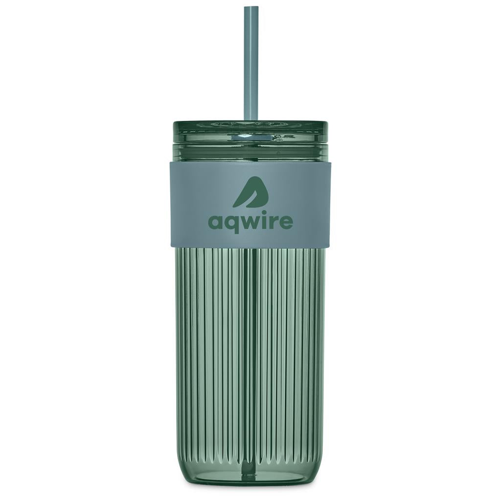 Serendipio Mayfair Plastic Tumbler & Straw – 650ml - DUSTY TEAL