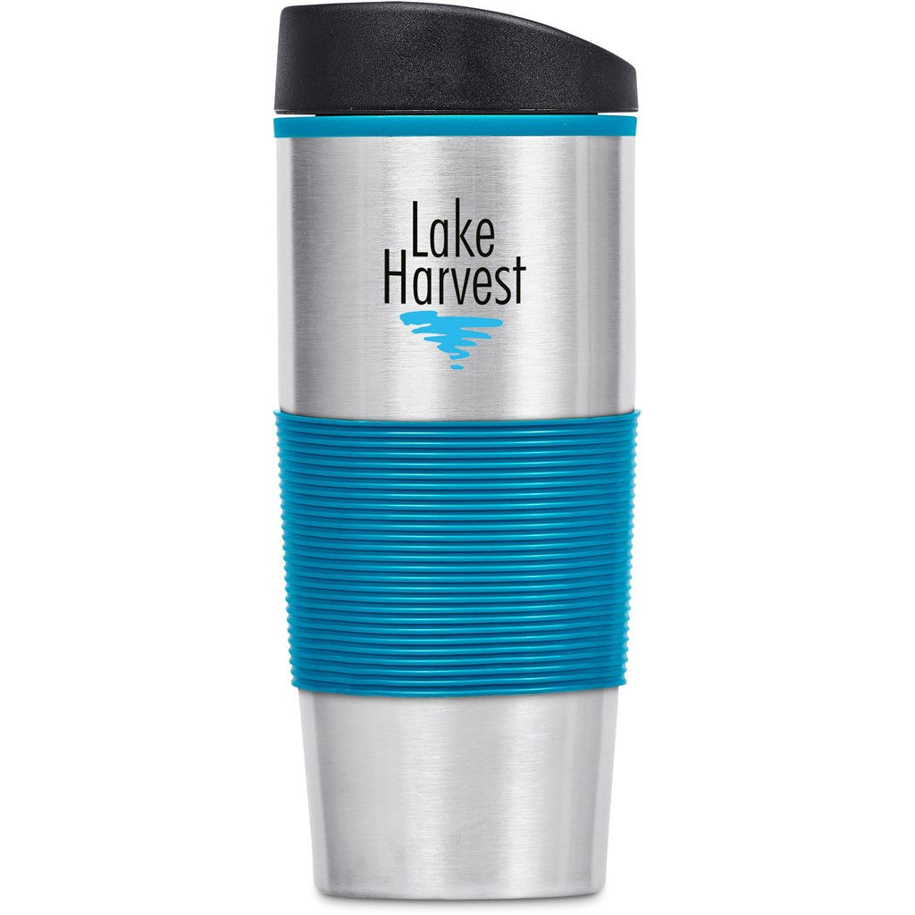Ridge Stainless Steel & Plastic Double-Wall Tumbler - 450ml - TURQUOISE