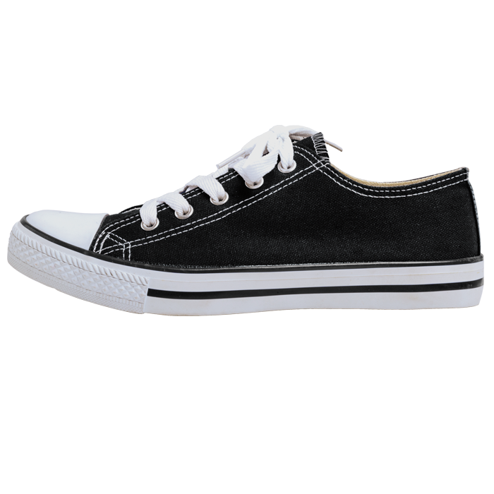 Barron Canvas Lace Up Shoe - Black/White
