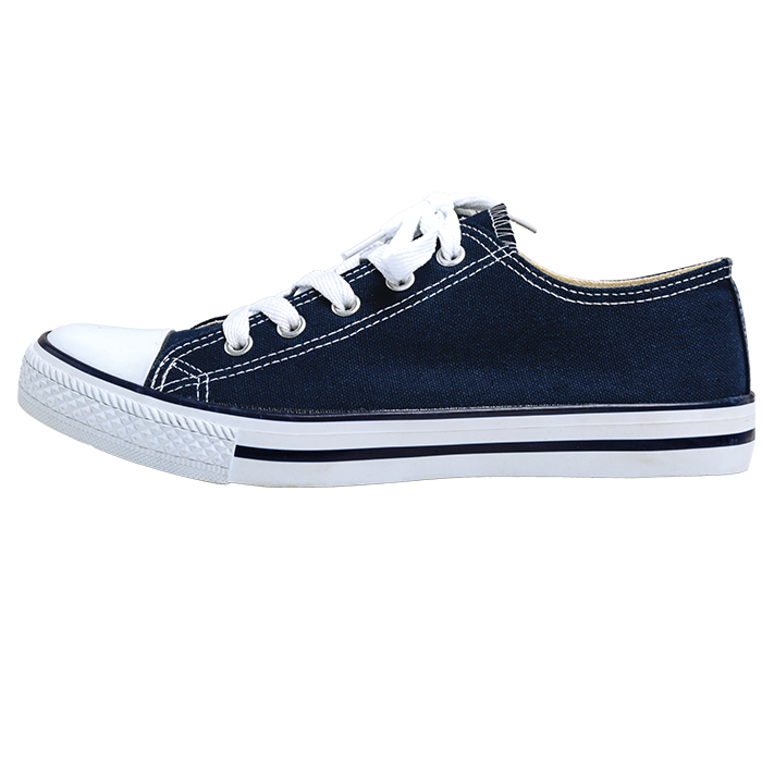 Barron Canvas Lace Up Shoe - Navy/White