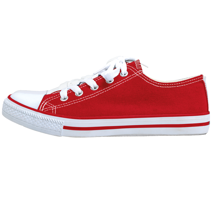 Barron Canvas Lace Up Shoe - Red/White