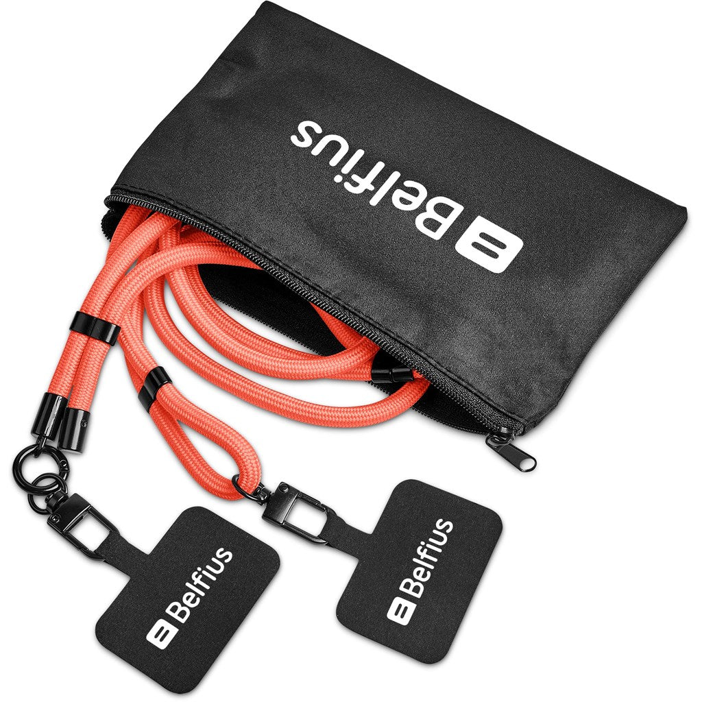Altitude Fusion Crossbody & Wrist Phone Strap Set in Pouch - CORAL