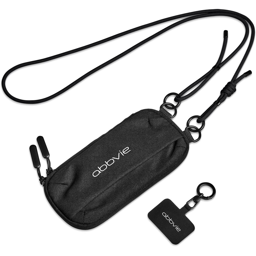 Altitude Glam Recycled PET Crossbody Bag & Phone Strap - BLACK