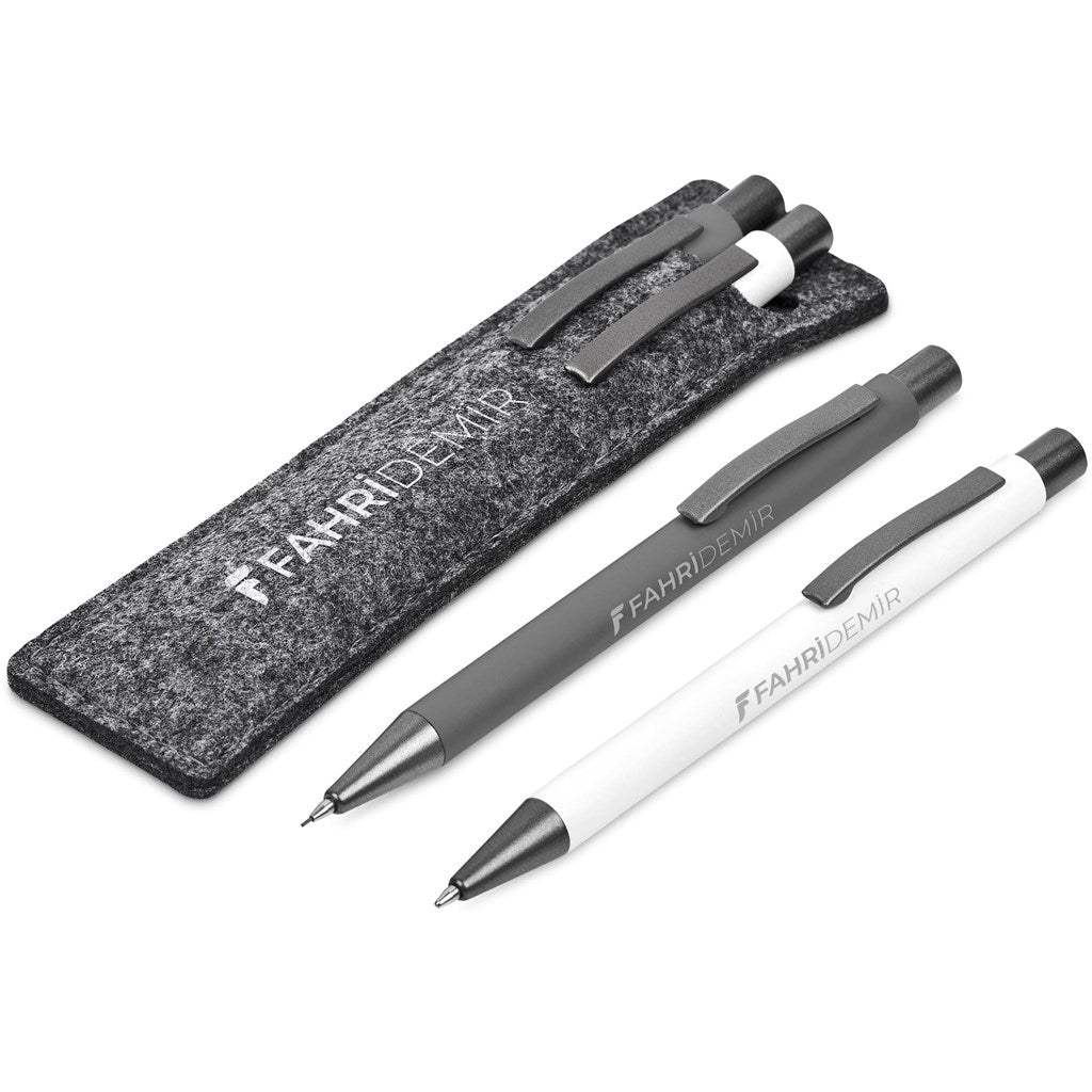 Omaha Ball Pen & Pencil Set - SOLID WHITE