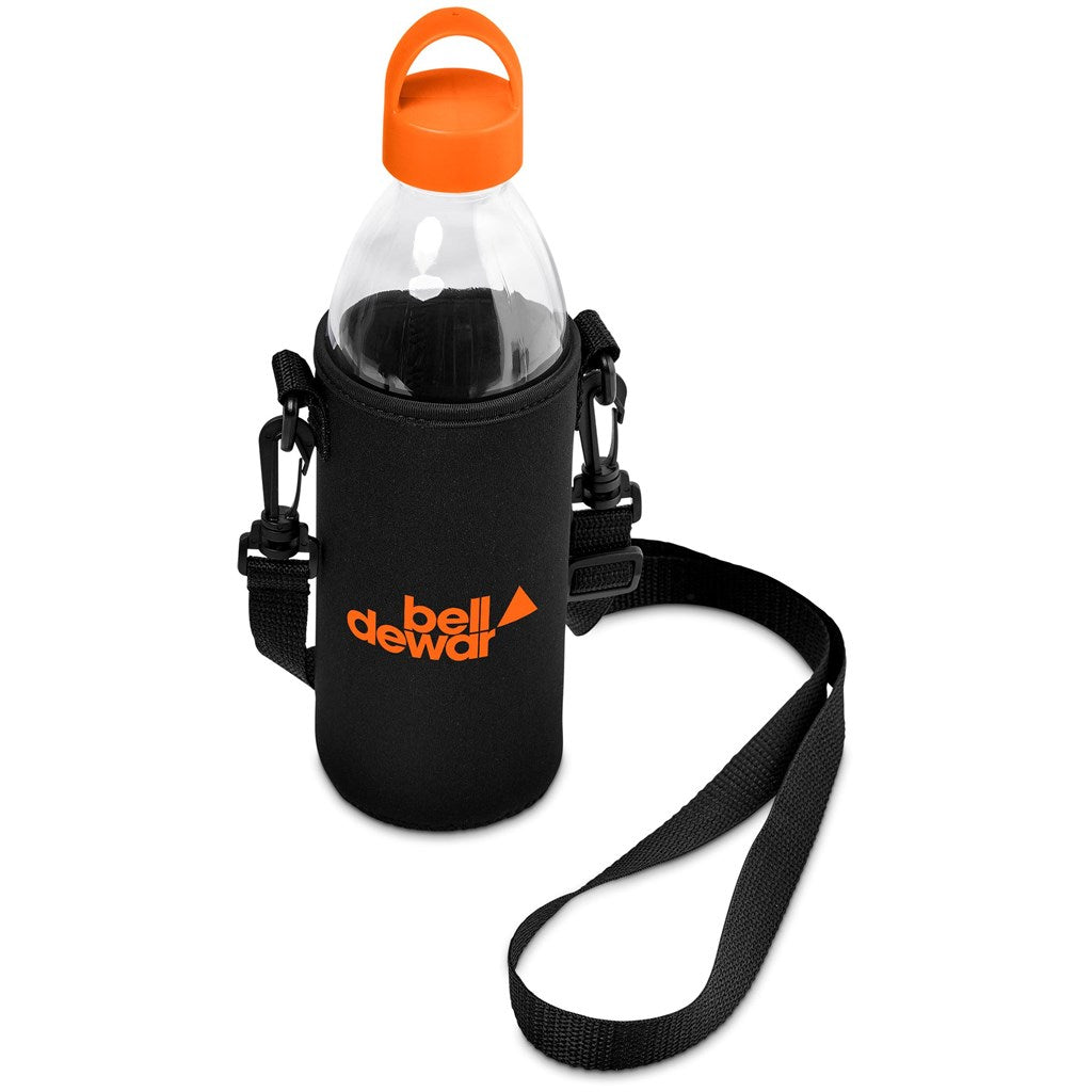 Kooshty Hands-Free Glass Water Bottle – 850ml - ORANGE