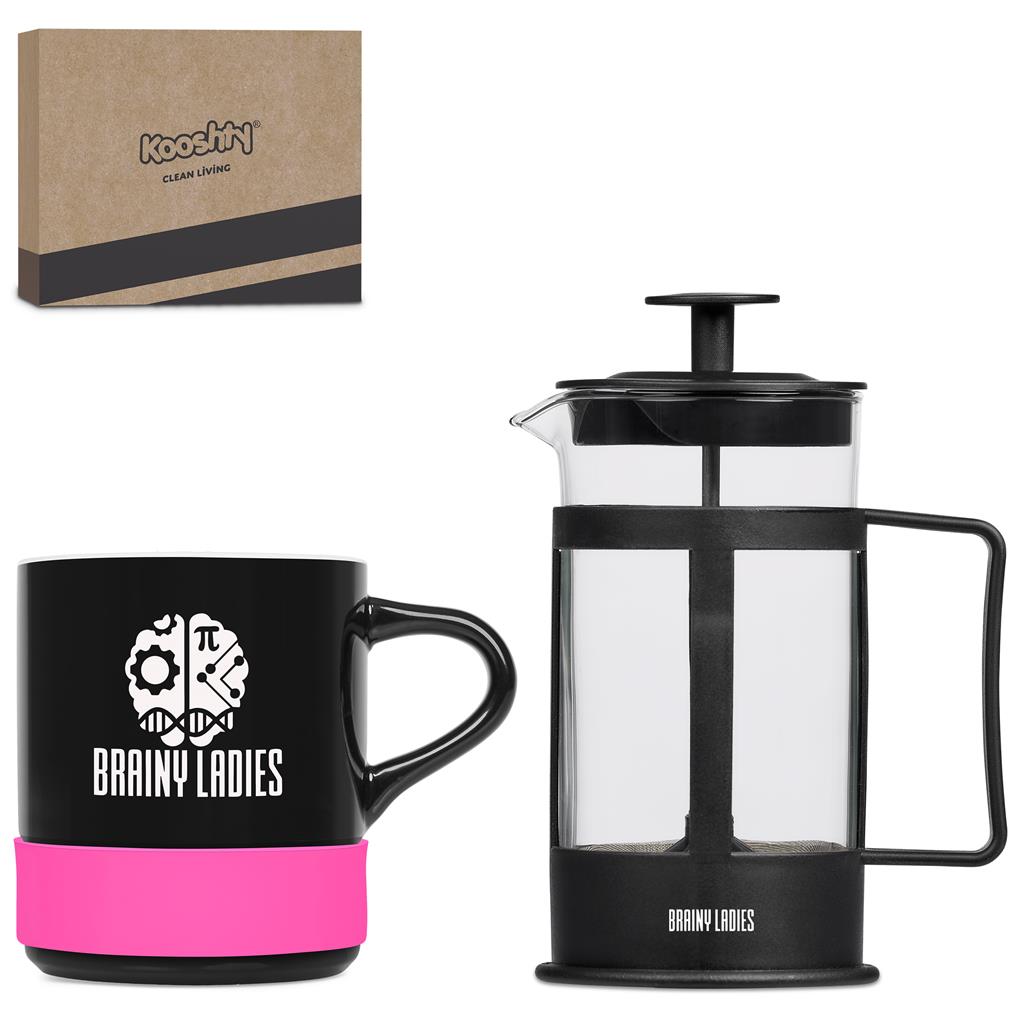 Kooshty Mixalot Black Koffee Set - PINK