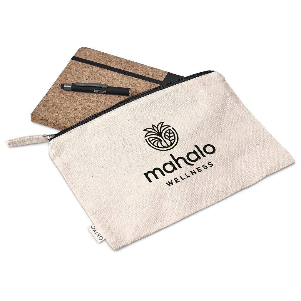 Okiyo Denki Cork Notebook & Pen Set - BLACK