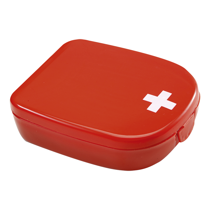 First Aid Kit in Plastic Case - Red
