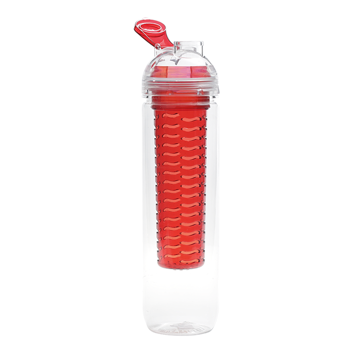 800ml Fruit Infusing Tritan Water Bottle - Red