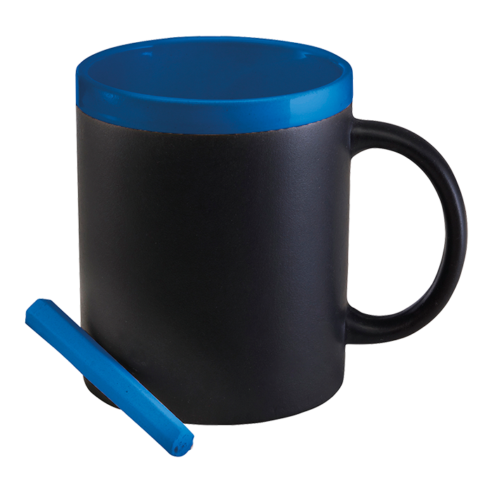 300ml Stoneware Chalk Board Mug - Cobalt