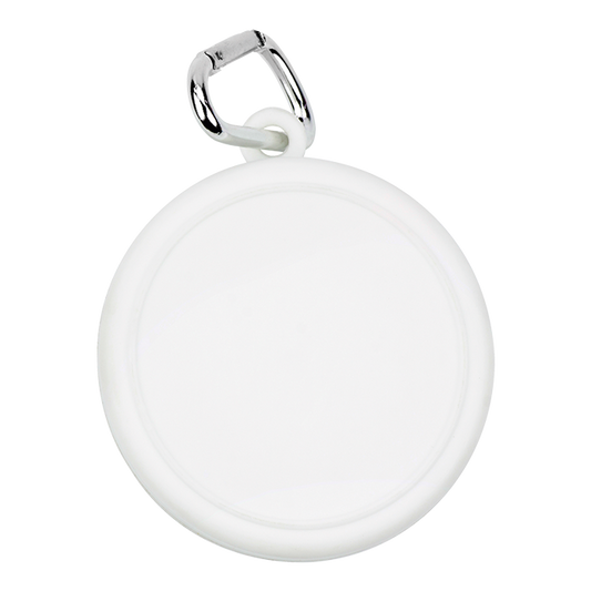 220ml Foldable Cup with Pill Holder and Carabiner Clip - White