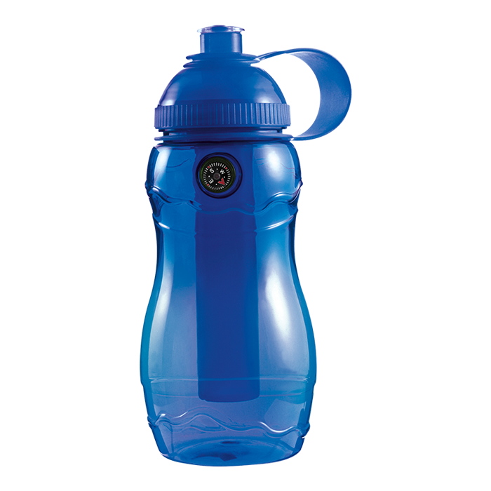 400ml Water Bottle with Freezer Stick and Compass - Blue