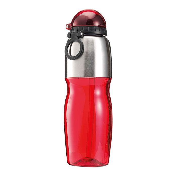800ml Sports Water Bottle with Foldable Drinking Spout - Red