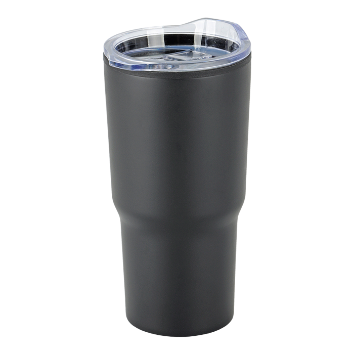 590ml Stainless Steel Mug With Clear Lid - Black