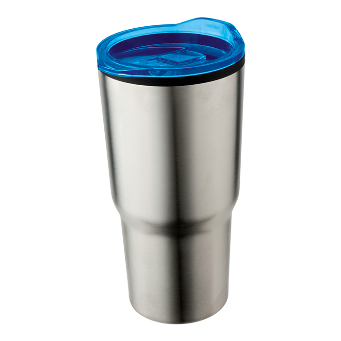 590ml Stainless Steel Mug With Clear Lid - Blue