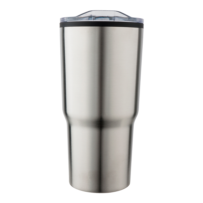 590ml Stainless Steel Mug With Clear Lid - Silver