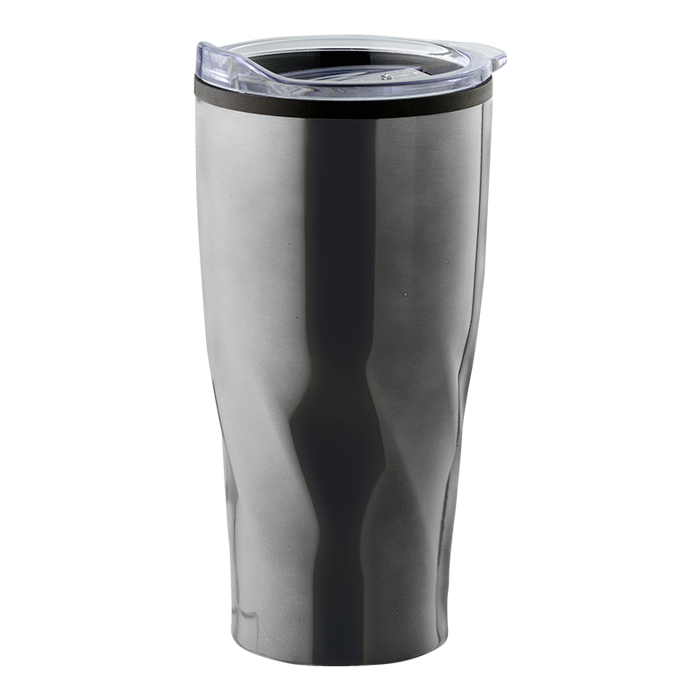 600ml Swirl Design Travel Mug - Gunmetal