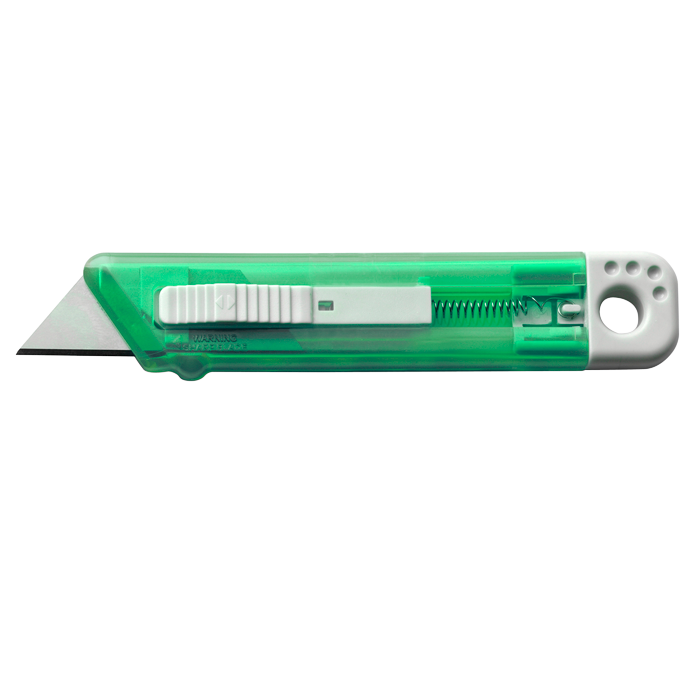 Translucent Knife with Safety Mechanism - Pale Green