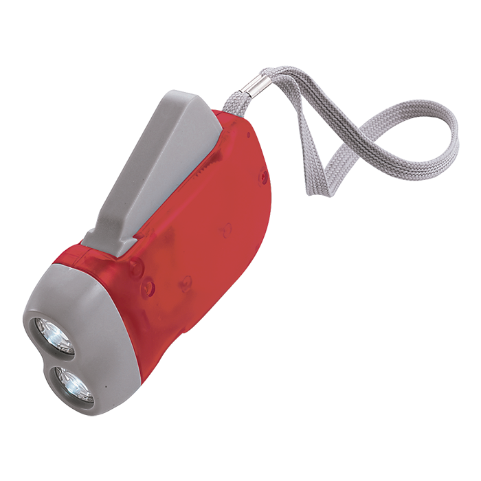 Dynamo Torch with 2 LED Lights - Red