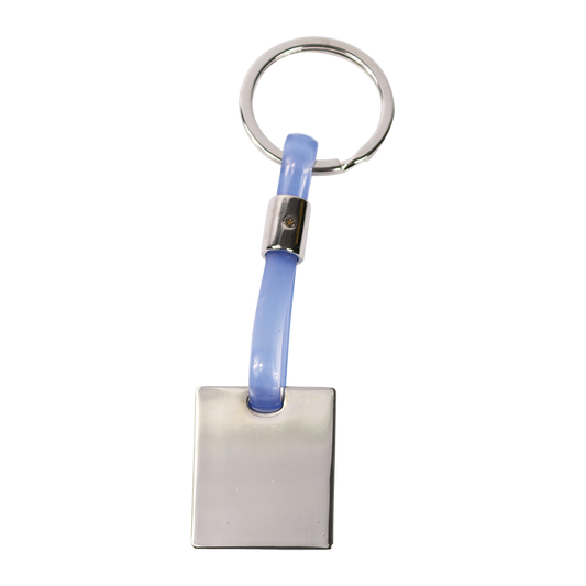 Shiny Nickel Keychain with Translucent Strap