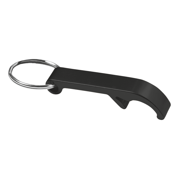 Metal Bottle Opener Keychain - Black