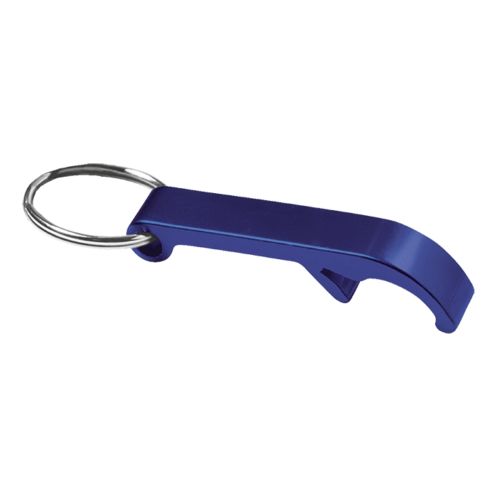 Metal Bottle Opener Keychain - Blue