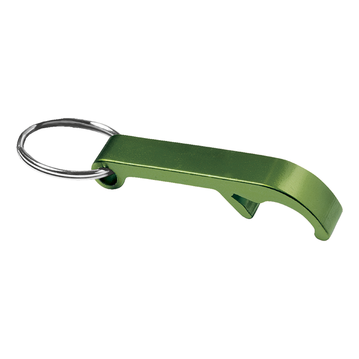 Metal Bottle Opener Keychain - Green