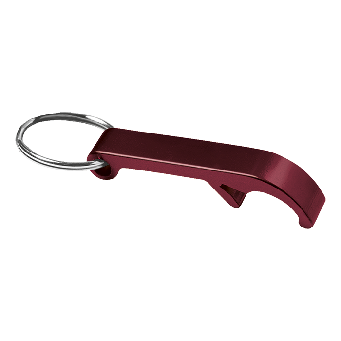Metal Bottle Opener Keychain - Red
