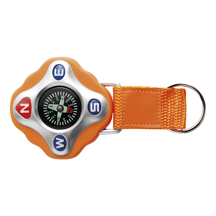 Plastic Compass on Strap - Orange